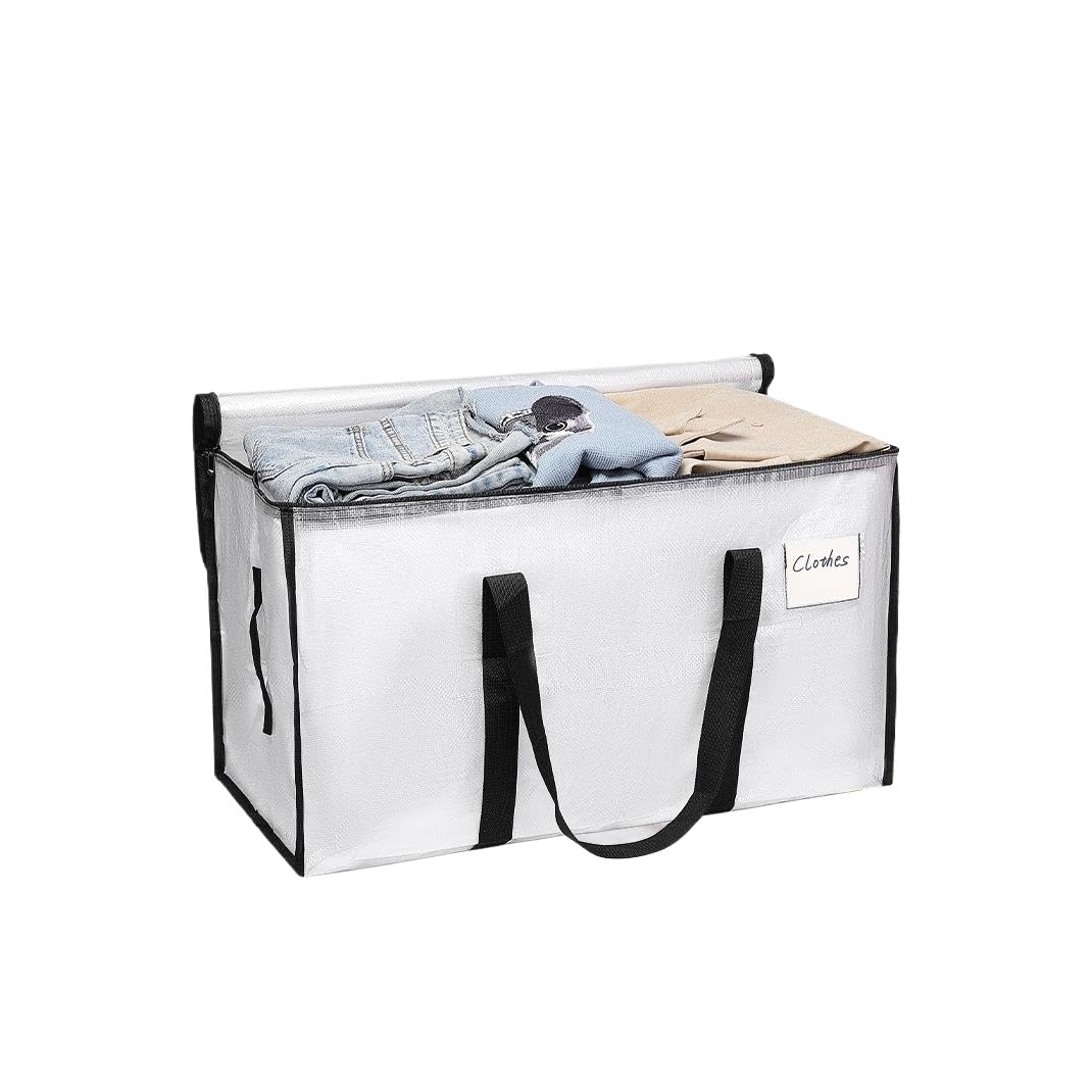 Mesiria Large Storage Bags, Heavy Duty Waterproof Clothes Storage Bag Box Moving Bag Moving Totes Moving Boxes (2, Transparent)