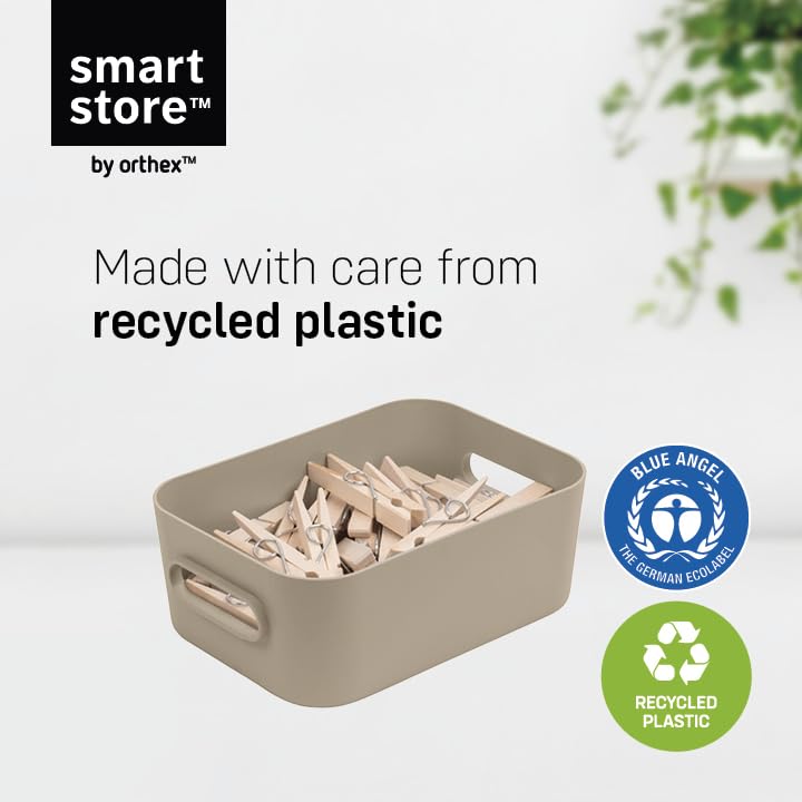 SmartStore Small Plastic Storage Box with Handles 8× 1.5 L | Organiser Basket for Bathroom, Laundry, Kitchen, Office Drawers and Shelves