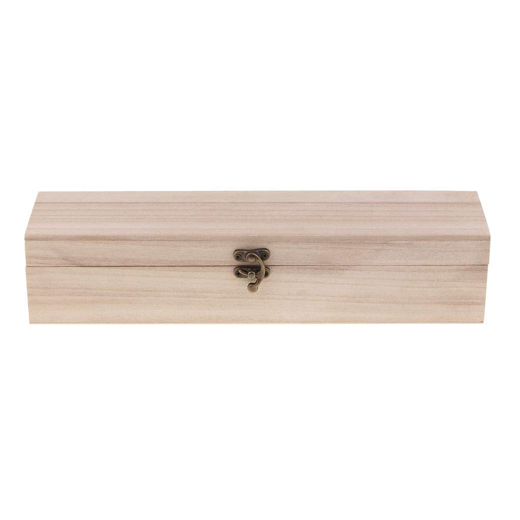 zalati Wooden Box Unfinished Natural Treasure Chest Case for DIY Craft Jewelry Storage