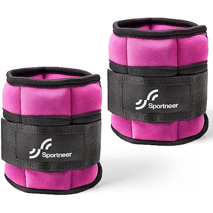 Sportneer Ankle Weights Adjustable Ankle Weights Set Wrist Strap 0.45kg - 2.25kg Each Ankle, 0.9kg - 4.5kg a Pair