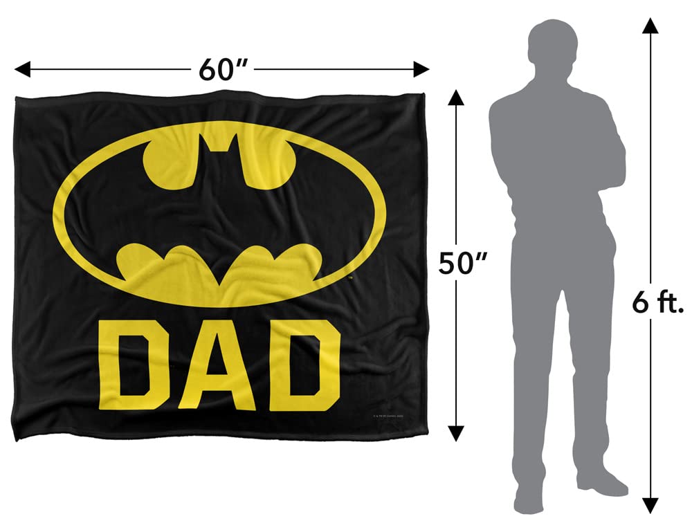 BATMAN Bat Dad Officially Licensed Silky Touch Super Soft Throw Blanket 152 x 127 cm