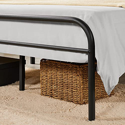 Yaheetech Romantic 5ft King Metal-Framed Bed with High Headboard, Strong Metal-Framed Bed with Storage for Bedrooms, Guestrooms