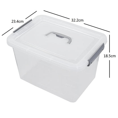 Gitany 6-pack 12 L Plastic Latching Storage Box with Lid, Clear Container Set