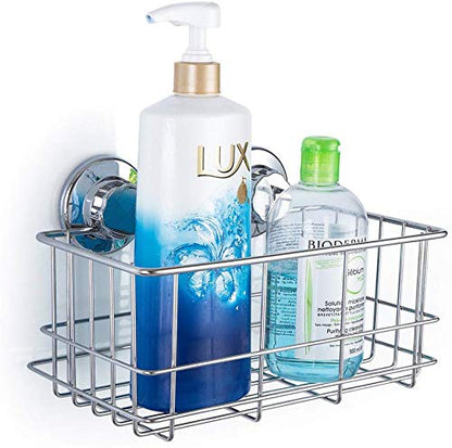 SANNO Suction Cup Shower Caddy Basket for Shampoo Combo Organizer Basket Stainless Steel Holder for Bathroom Storagepack of 2