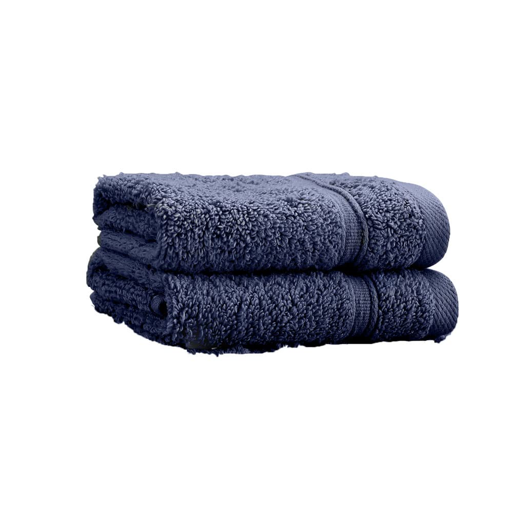 Catherine Lansfield Zero Twist Cotton 30x30cm Face Cloth Pair Navy Blue