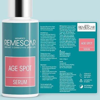 Remescar Age Spot Serum 30ml - Dark Spot Correcting Serum - Clinically Proven Age Spot Remover with Bakuchiol, Tranexamic Acid and Anti-Melanogenic Sugars - Hyperpigmentation Cream