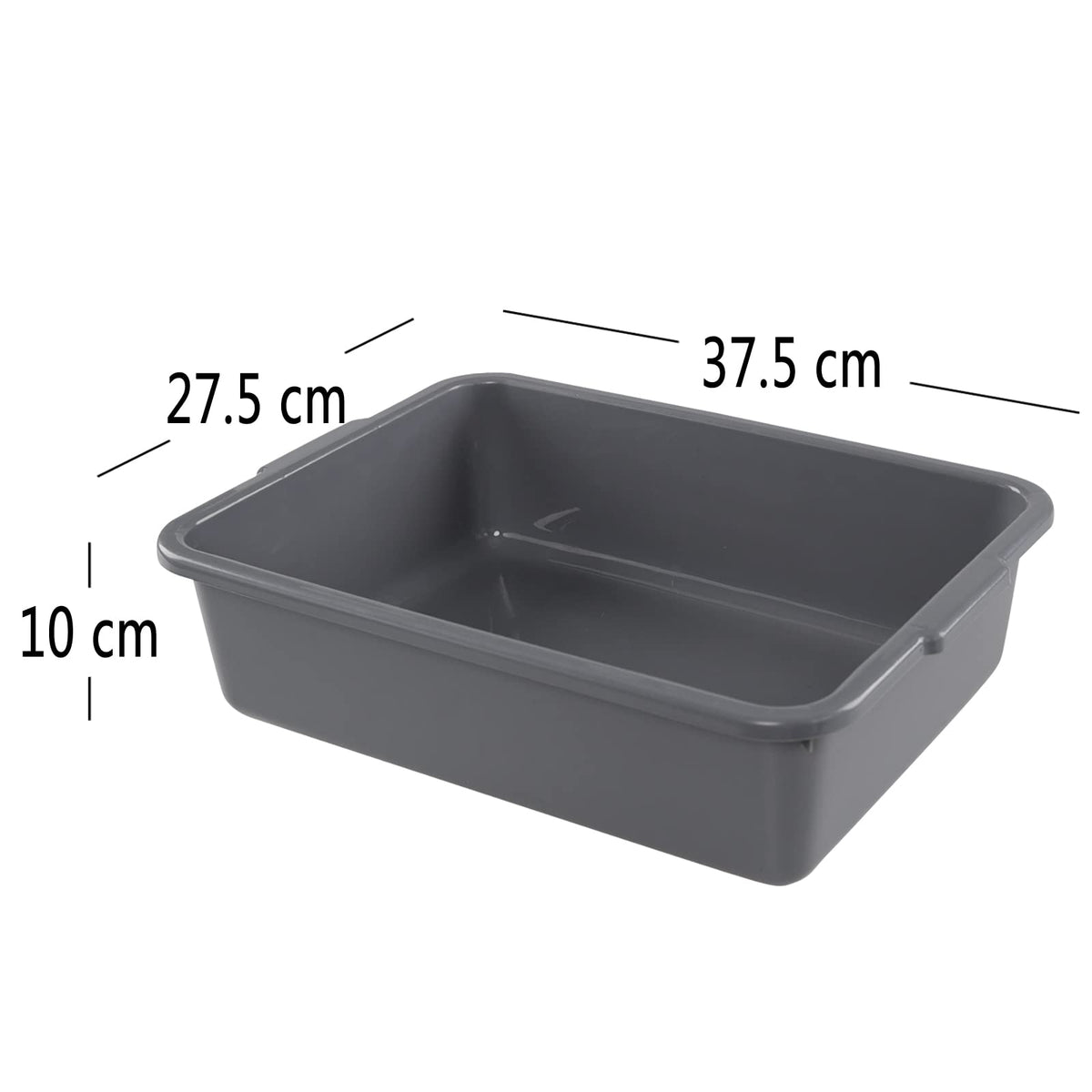 Ikando Set of 4 Rectangular Washing Up Bowl/Commercial Bus Box, 8 L Basin