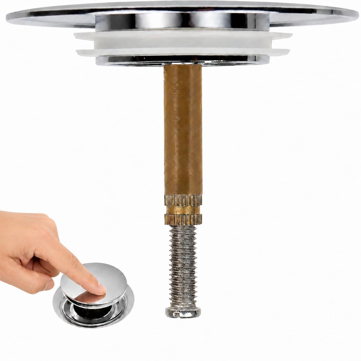 Bath Tub Plug Replacement, 72mm Chrome Plated Drain Plug