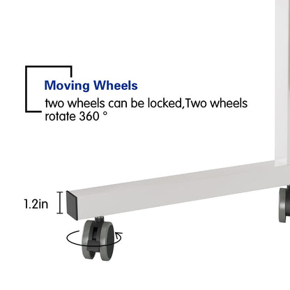 sogesfurniture 80 * 40cm Laptop Table Sofa Table Side Height Adjustable, Mobile Computer Stand Laptop Notebook Desk PC Stand Portable