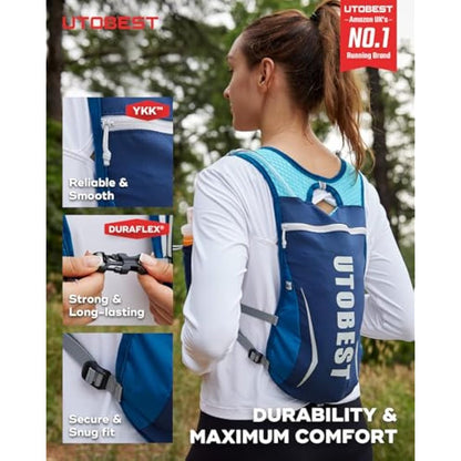 UTOBEST Running Vest Running Backpacks Lightweight Functional Hydration Pack 5L, with 1.5L Hydration Bladder