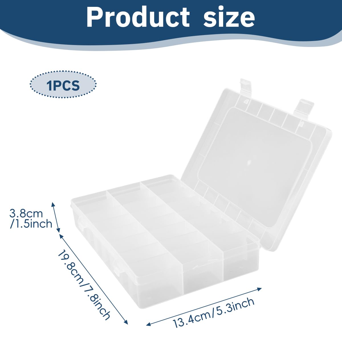 Lotsdonxia Clear Plastic Storage Box, 24 Compartments - Organise Jewellery, Beads, Craft Supplies & Small Items