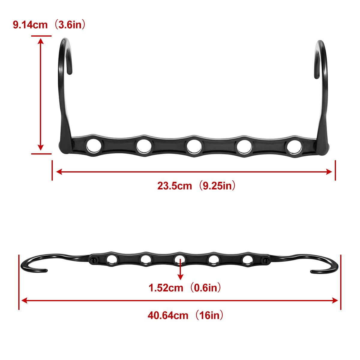 Eupako 6 Pack Space Saving Hangers, Black Closet Organizers and Storage
