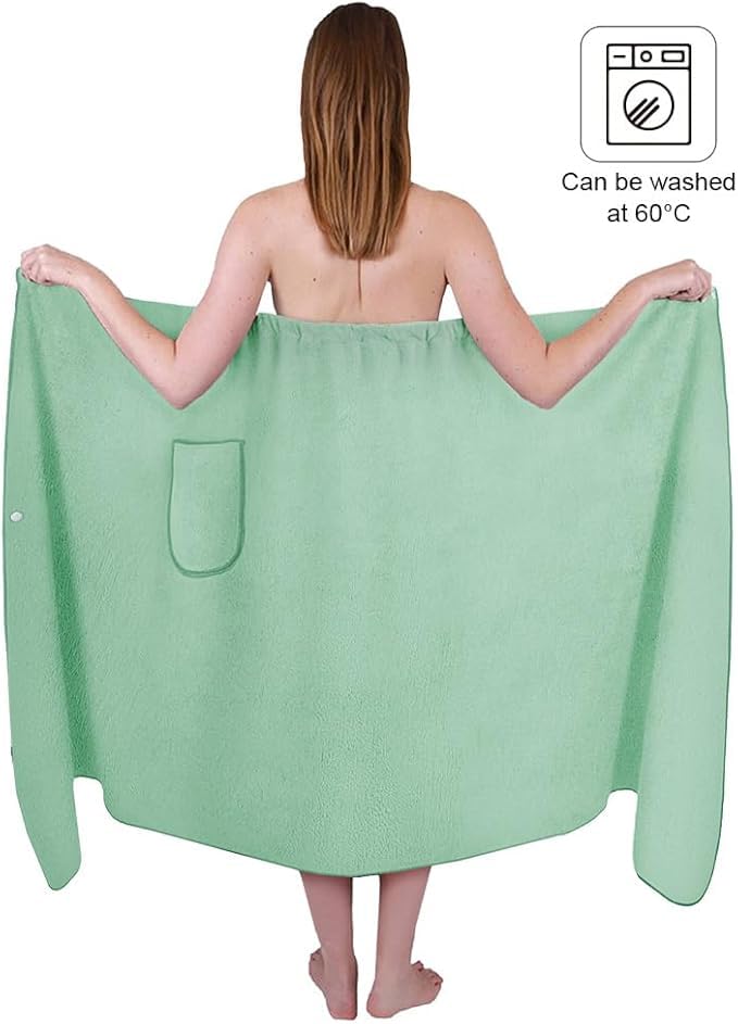 Aomig Towel Wrap Robe for Women, Quick Dry Microfibre Womens Body Wrap Towel, Bathrobe Wrap Adjustable Closure
