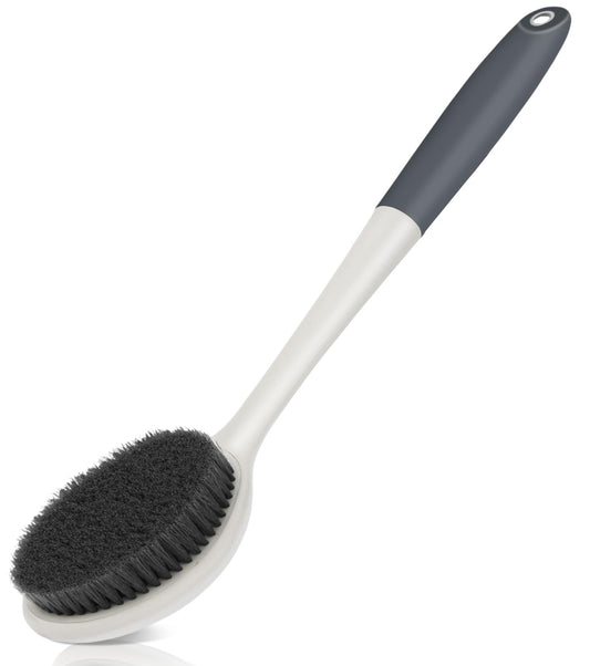 surlees Back Scrubber for Shower for Men & Women 17" | Body Brush for Wet & Dry Brushing | Exfoliating Body Scrubber & Back Brush | Shower Brush with