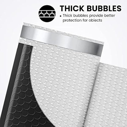 Switory Padded Envelopes A6 Bubble Mailers Packaging Bags 100pcs 4X8In Poly Bubble Mailers,Black Small Envelopes Bubble Envelopes,Bubble Lined Wrap Poly Mailers Bags for Shipping Mailing
