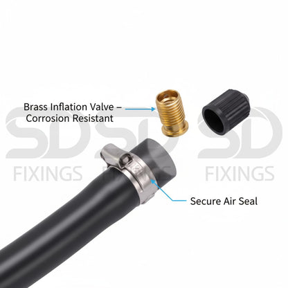 SDTOOLS PVC Flexible Plug Drain Test Air Bag Stopper with Schrader Valve, 40mm, 1¼ inch 1¼" – 40 mm