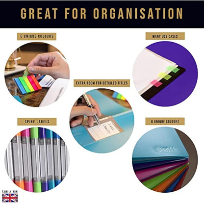 Ziffs Office® 8 x 30 Pocket A4 Display Folders - A4 Display Folders with Plastic Pockets - A4 Folder - Display Book - Presentation Folders - 250 Sticky Labels Included - Project Folder - British Brand