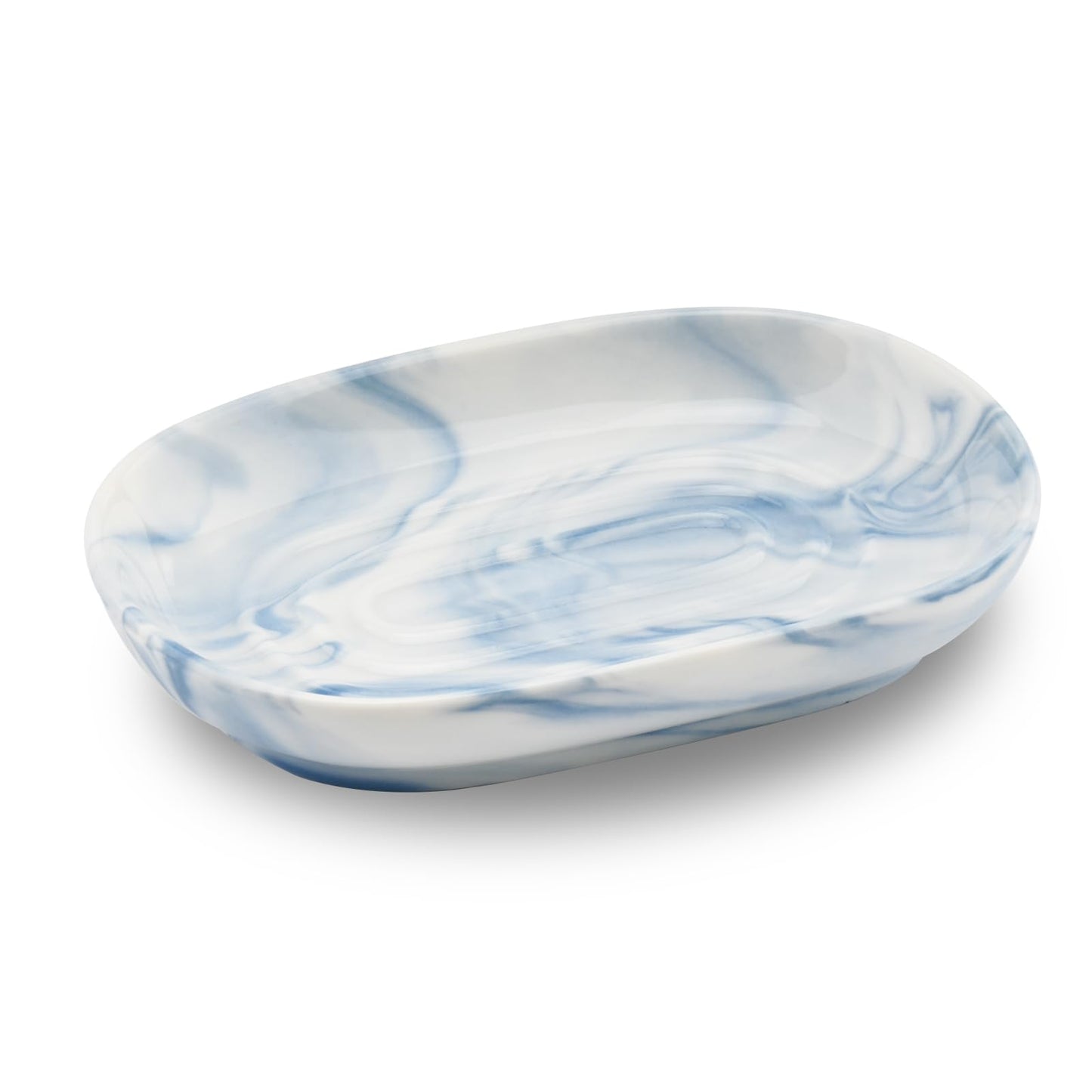 YoHyien Ceramic Soap Dish, Anti-Slip Marble Soap Dish for Bathroom, Soap Tray Dish, Soap Holder for Shower, Kitchen, and Sink