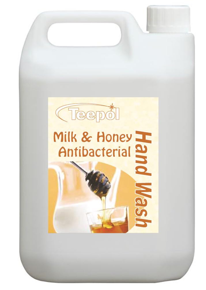 Teepol Milk & Honey Antibacterial Hand Wash, Luxury Scented Liquid Hand Soap Refill - Antibacterial Handwash - Effective Germ-Killing Hand Soap - Soft