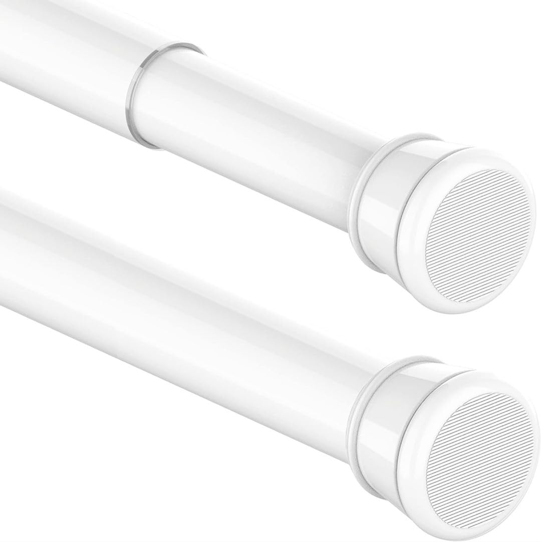 1PC Tension Rod No Drill Shower Curtain Pole Extendable Curtain Poles Shower Curtain Rail for Bathroom, Window, Door, Wardrobe