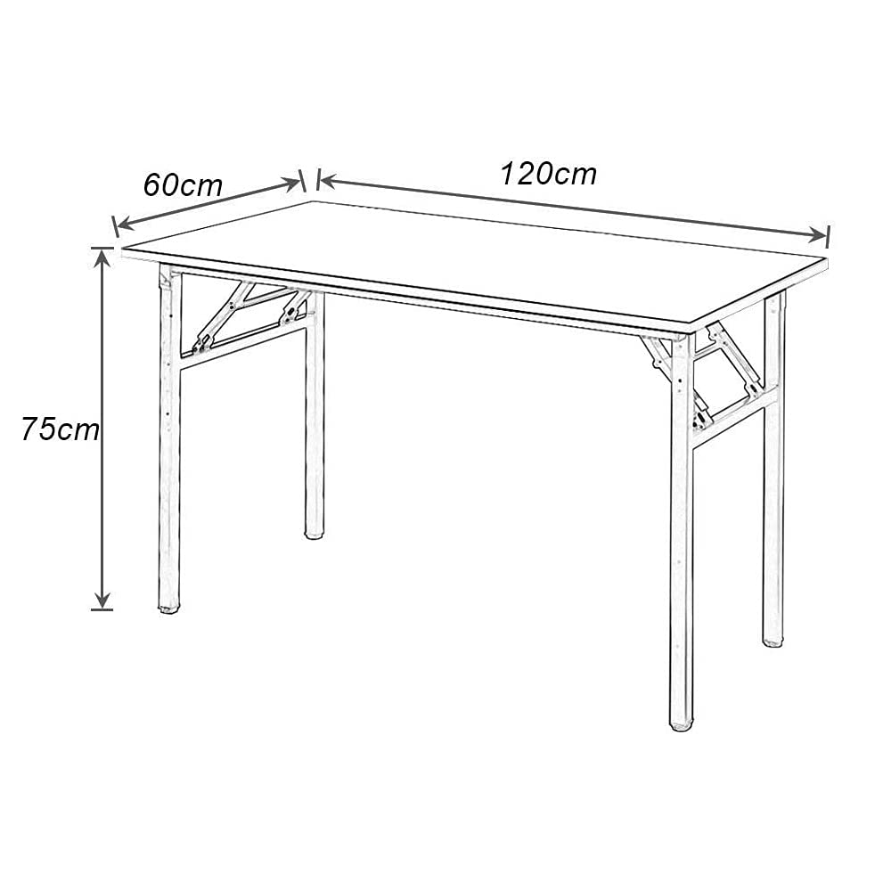 sogesfurniture Folding Table Office Study Writing Desk Computer PC Laptop Table Workstation Dining Gaming Table, No Install Needed, 100x60x75cm