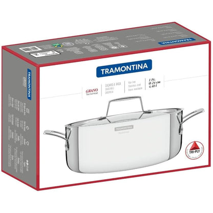 Tramontina 3-Ply Stainless Steel Casserole 24cm (4.4l)