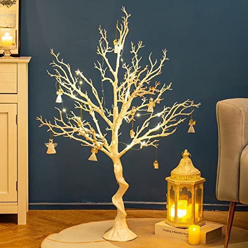 Sziqiqi 105cm White Twig Tree Easter Tree Centrepieces for Indoor Outdoor, Large Decorative Tree Branches Xmas Tall Ornamental Wishing Tree for