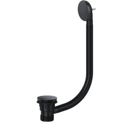 Hulthor Bath Waste & Overflow Kit – Universal 1.5" Click Clack Plug Set with Pop-Up Mechanism – Compatible with Standard UK Bathtubs Black