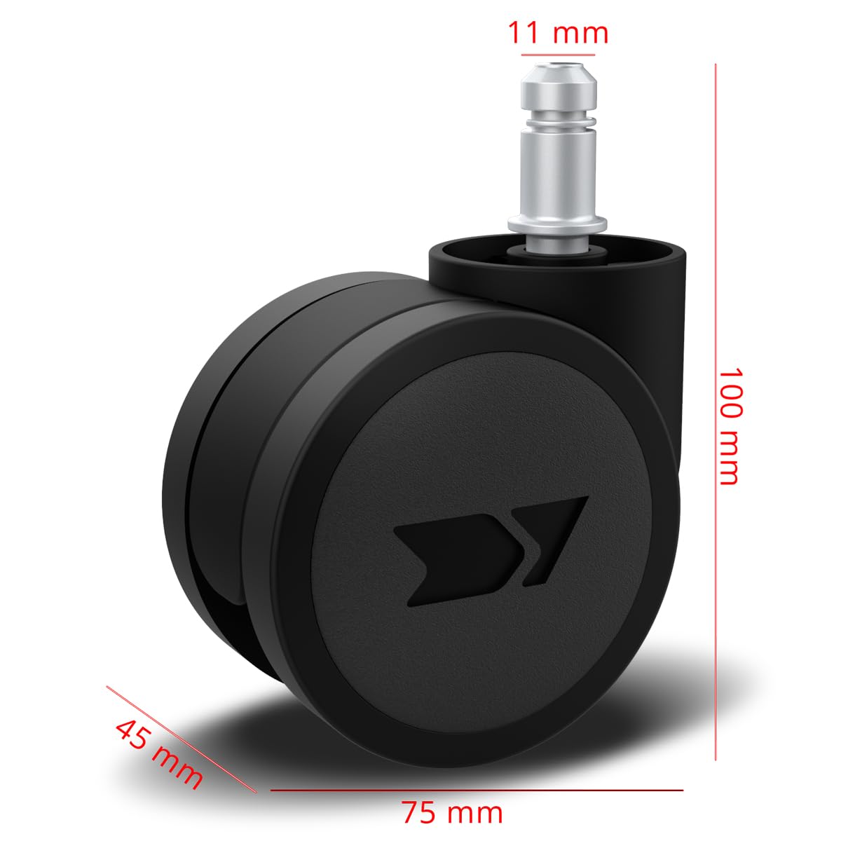 DRIFT WHEELS TYPE A 5 Pack Nylon Material 60mm Diameter Silent Swivel Swivel Universal Replacement Black