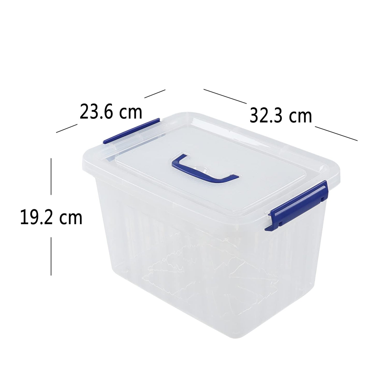Vcansay 12 L Plastic Clear Storage Box, Lidded Storage Box, 6 Packs