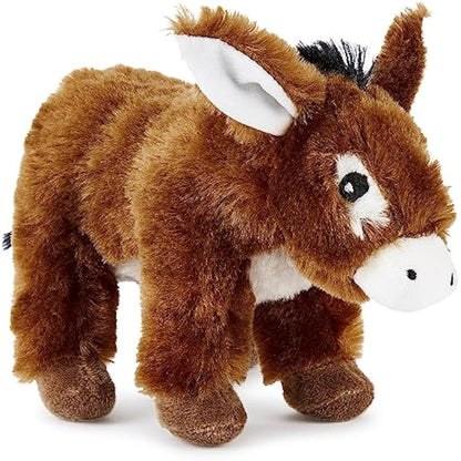 Zappi Co 100% Recycled Plush Donkey Toy (21cm Length) Stuffed Soft Cuddly Eco Friendly animals Collection For New Born Child First kid