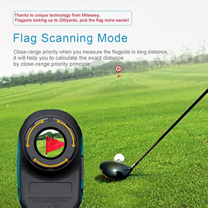 Mileseey Professional Precision 660Yards Golf Range Finder with Slope Compensation,±0.55yard Accuracy,Flag Pin Lock,6X Magnification,Scan Measurement