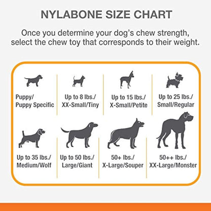 Nylabone Extreme Tough Dog Chew Toy Bone, Durable, Cleans Teeth, Beef & Cheese, Medium, for Dogs Up to 16 kg