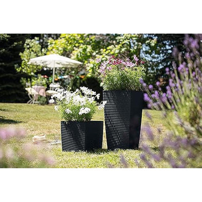LECHUZA CUBICO Cottage 40 graphite black 15253