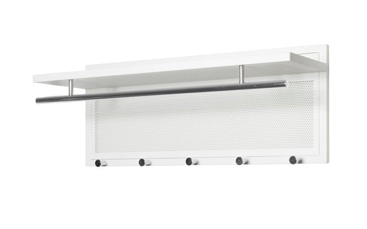 HAKU wardrobe, chrome, white, metal - Dim.: W 75 x D 26 x H 30 cm, Style: Modern