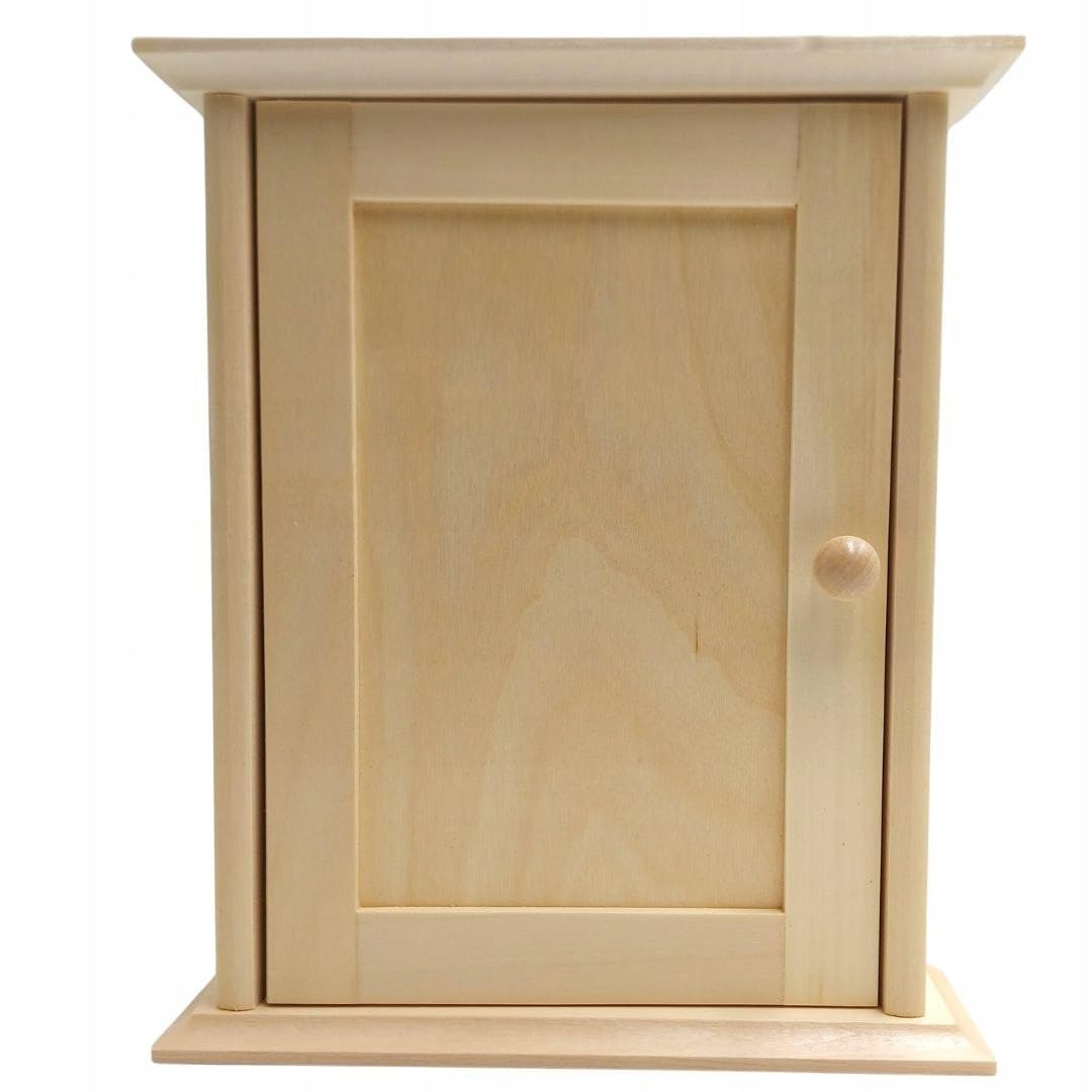 Wooden World - Wooden key cabinet with door key house 6 hooks