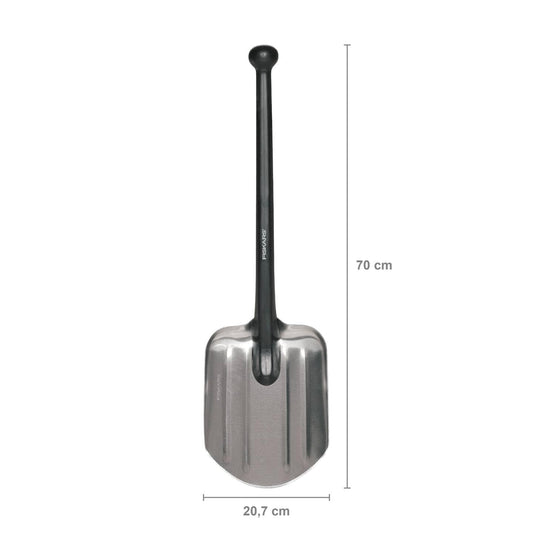 Fiskars Universal Shovel, Length: 70 cm, Weight: 479 g, Aluminium Leaf/Plastic Handle, Black, 1001574