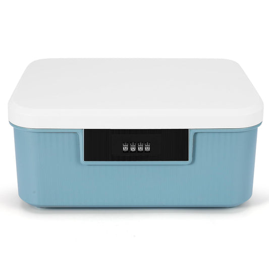 DEECOZY Lockable Medicine Box with 4 Digital Combination Lock, Medicine Storage Box, Privacy Container with Built in Removable Tray, Lockable Storage