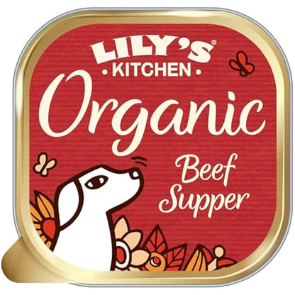 Lily’s Kitchen Made with Natural Ingredients Adult Wet Dog Food Tray Organic Beef 11 x 150g