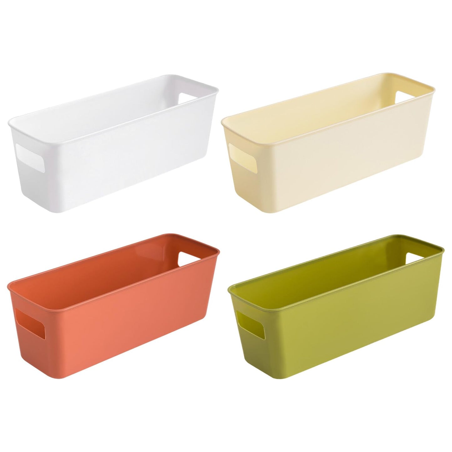 GmeDhc 4 Pack Plastic Storage Box, Storage Basket