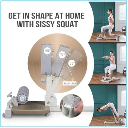 leikefitness Deluxe Multi-Function Deep Sissy Squat Bench Home Gym Workout Station Leg Exercise Machine