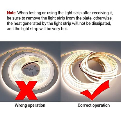 GOMING 32.8ft(10M) DC 24V Double Row COB LED Strip Light Natural White 4000K IP65 Waterproof 6000LEDs CRI 93+ 20000lm Uniform Glow Dotless Flexible