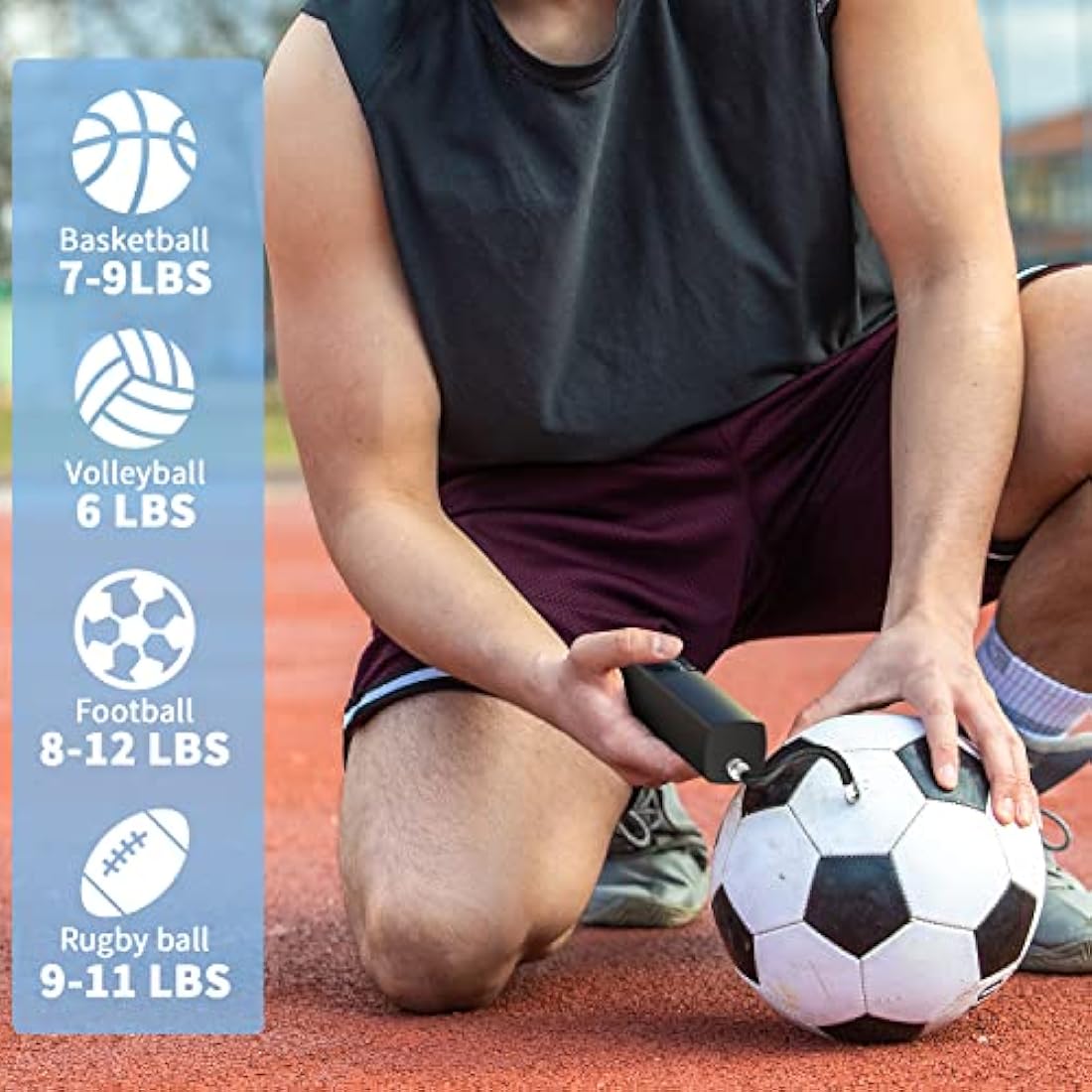 Electric Ball Pump,Smart Football Pump Portable Fast Ball Inflation with Accurate Pressure Gauge and Digital LCD Display for Football Basketball Volleyball Rugby (2 Needle and 1 Nozzle)
