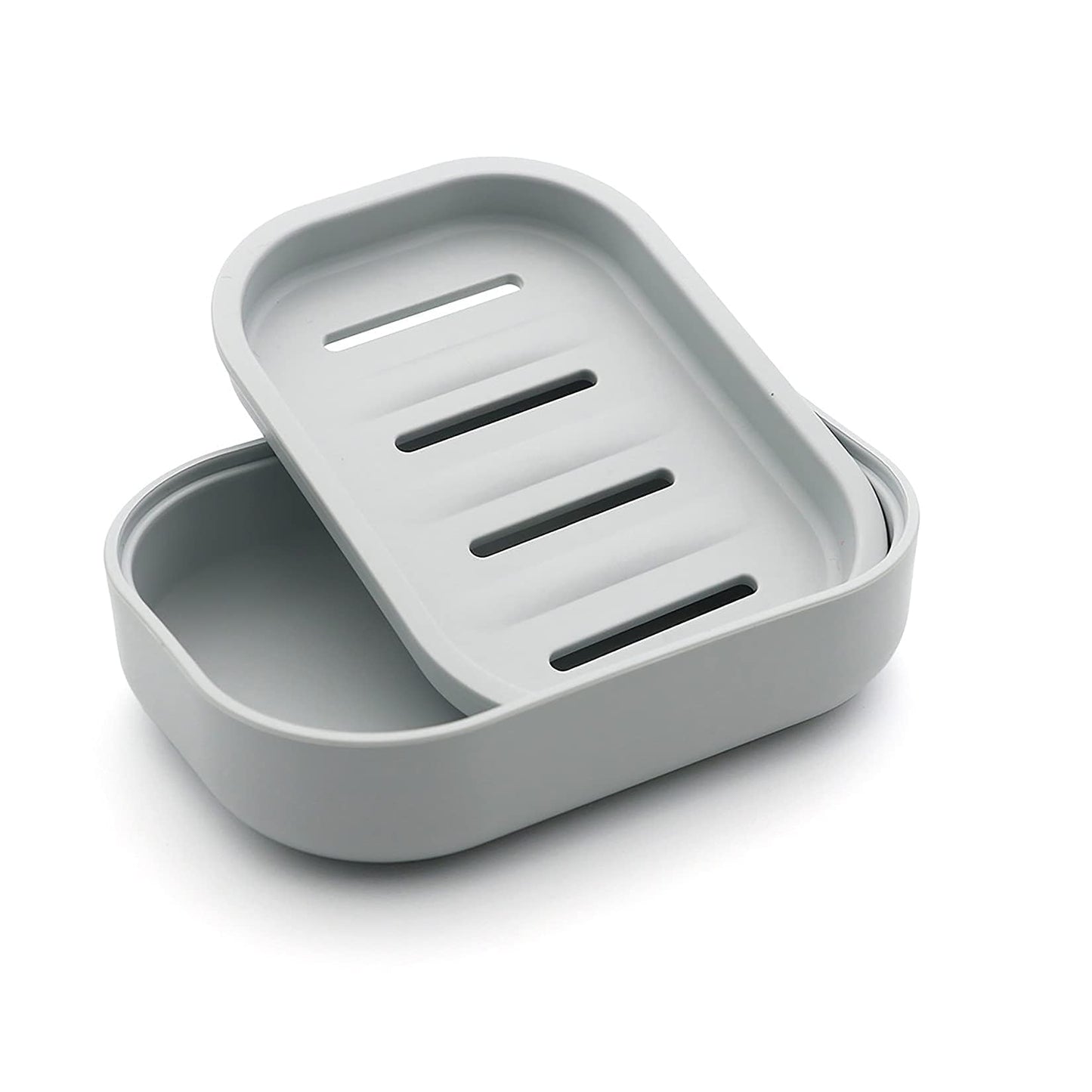 Uviviu Soap box,bar soap dishes,easy to drain (Grey blue)