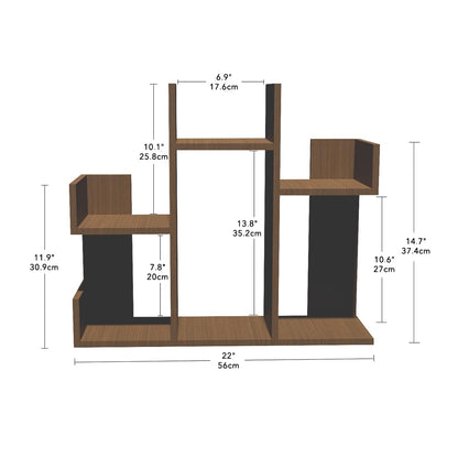 Desktop Wooden Storage and Display Shelf 56x47cm – Bookcase & Spice Rack for Home, Kitchen, Office