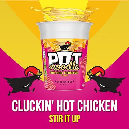 Pot Noodle Piri-Piri Chicken Instant Snack vegetarian quick to make noodles 12x 90 g