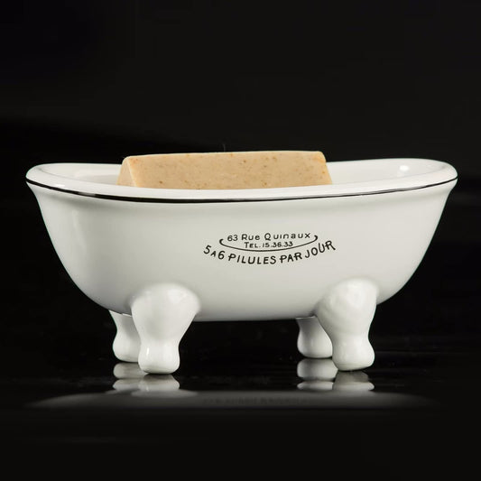 1 Piece Ceramic Mini Clawfoot Slipper Bathtub Soap Dish Vintage Decortative Soap Dish Style 02