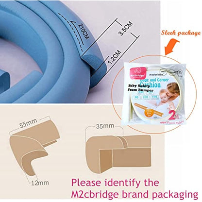 M2cbridge L Shape Extra Thick Furniture Table Edge Protectors Foam Baby Safety Bumper Guard 2 M (Brown)
