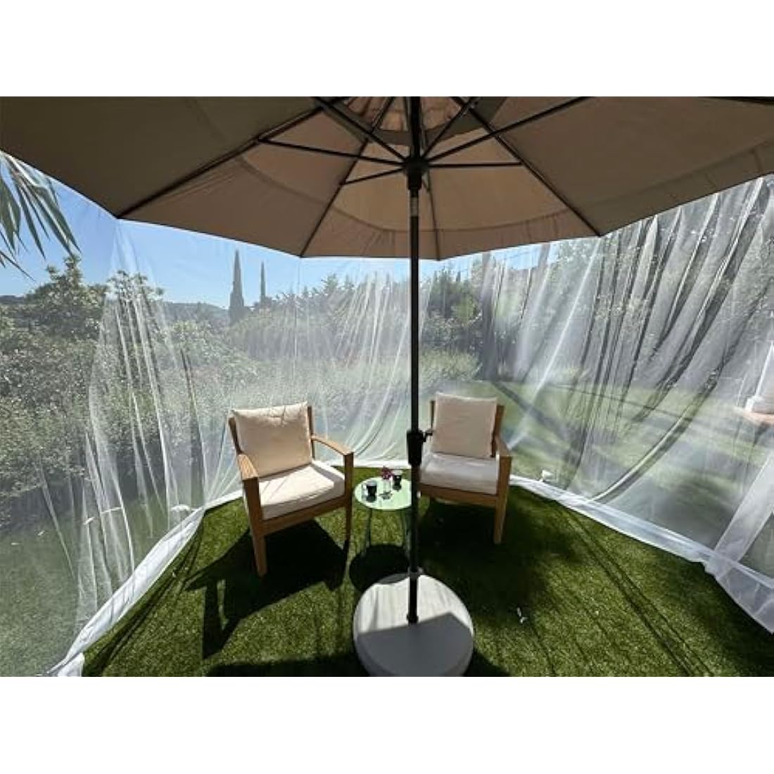 Mosquito Net for Umbrella 11 FT | Large Sizes & Fabric Designed for Outdoors | Insect House Screen Netting for Patio, Porch & Garden Terrace | Outside Canopy Bug & Fly Protection Enclosure