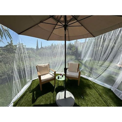 Mosquito Net for Umbrella 11 FT | Large Sizes & Fabric Designed for Outdoors | Insect House Screen Netting for Patio, Porch & Garden Terrace | Outside Canopy Bug & Fly Protection Enclosure